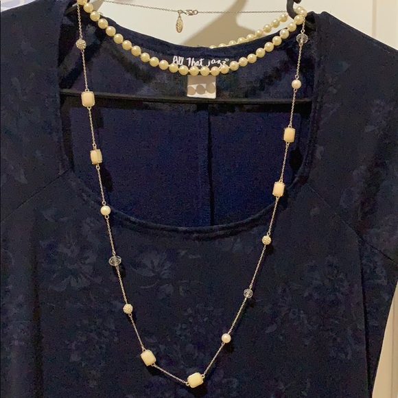 All That Jazz midnight blue floral pattern dress M - Picture 4 of 6